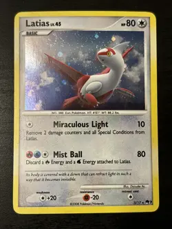 Latias Lv. 45 3/17 POP Series 7 Pokemon Holo 2008 Rare Pokemon Promo Lp+ Swirl! - Image 1