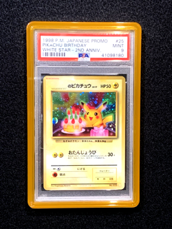PSA 9 Birthday Pikachu White Star JPN Promo - Pokemon 2nd Anniversary 1998 - Image 1