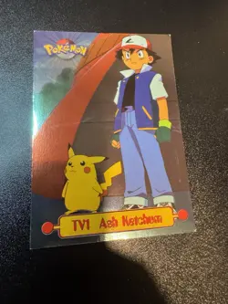 topps Pokemon TV Animation Edition Series 1 Holo Foil TV1 Ash Ketchum NM/LP - Image 1
