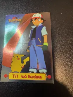 topps Pokemon TV Animation Edition Series 1 Holo Foil TV1 Ash Ketchum NM/LP - Image 2