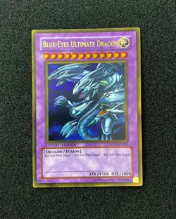 1996 Konami TCG Yu Gi Oh Game English #GLD1-EN028 Blue-Eyes Ultimate Dragon KI62 - Image 1