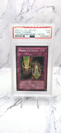 2003 YuGiOh Magic Cylinder LON-104 1st Edition Secret Rare PSA 7 - Image 1