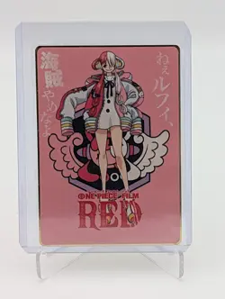 Uta, One Piece Red Waifu Gold Metal Card Goddess Story Doujin Anime CCG - Image 1