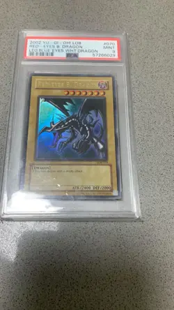 Yugioh Red-Eyes Black Dragon LOB-070 PSA 9 Mint Unlimited Legend of Blue EyesOpe - Image 1