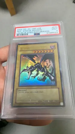 Yugioh Red-Eyes Black Dragon LOB-070 PSA 9 Mint Unlimited Legend of Blue EyesOpe - Image 2