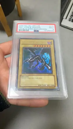 Yugioh Red-Eyes Black Dragon LOB-070 PSA 9 Mint Unlimited Legend of Blue EyesOpe - Image 3