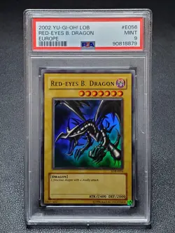2002 Yugioh LOB-E056 Red-Eyes B. Dragon Ultra Rare Unlimited EU PSA 9 Mint - Image 1
