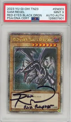 PSA MINT 9 Signed Wayne Grayson - Red-Eyes Black Dragon (TN23-EN003) 25th Ann. - Image 1