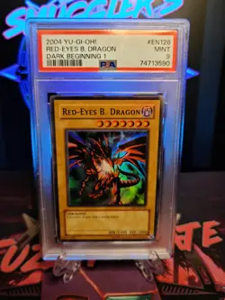 2004 Yu-Gi-Oh! Red-Eyes B. (Black) Dragon DB1-EN126 Super Rare PSA 9 MINT - Image 1