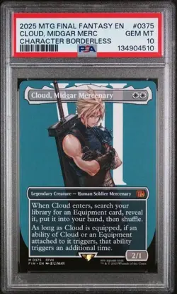 0375 CLOUD, MIDGAR MERCENARY CHARACTER BORDERLESS - PSA 10 - Image 1