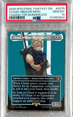 MTG Final Fantasy Cloud, Midgar Mercenary Borderless PSA 10 - FRESH GRADE - Image 1