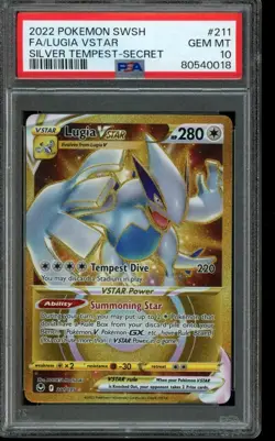 PSA 10 GEM MINT Pokemon Lugia VSTAR Silver Tempest Secret Rare 211/195 - Image 1