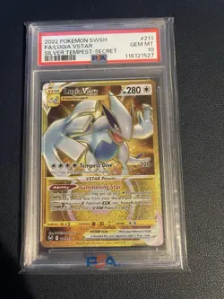 PSA 10 Pokemon Lugia VSTAR Silver Tempest Secret Rare Card 211/195 Gold - Image 1