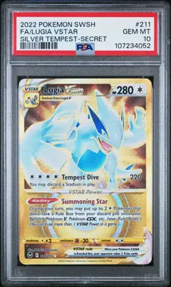 PSA 10 Lugia Vstar 211/195 Secret Silver Tempest Pokemon TCG - Image 1