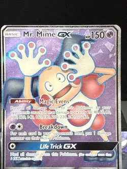 Pokemon Card Mr. Mime GX 156/168 Full Art Ultra Rare Celestial Storm Light Play - Image 2
