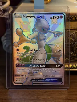 Mewtwo GX SV59/SV94 Pokemon Hidden Fates Holo Full Art Card - Image 1