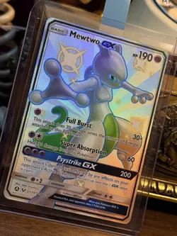Mewtwo GX SV59/SV94 Pokemon Hidden Fates Holo Full Art Card - Image 3