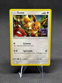 Eevee 48/68 Pokemon Hidden Fates Sun & Moon Holo Rare Card NM - Image 1