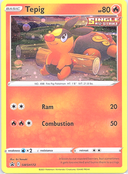 Tepig SWSH172 SWSH: Sword & Shield Promo Cards Holo MP - Image 1