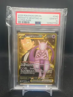 Team Rockets Mewtwo EX Hyper Rare Card 240/182 SV10 Destined Rivals Psa 10 - Image 1