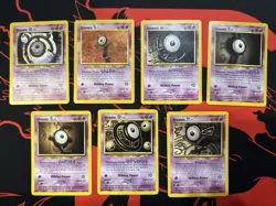 Lot Of 7 Unown Neo Discovery Neo Destiny Vintage Pokemon Cards WOTC - Image 1