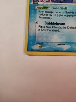 Pokemon Squirtle Crystal Guardians Reverse Holo Stamped 2006 #64/100 Damaged - Image 4