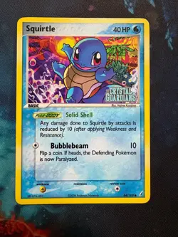 Squirtle 64/100 EX Crystal Guardians Stamped Reverse Holo Pokemon TCG LP - Image 1
