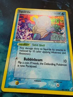 Squirtle 64/100 EX Crystal Guardians Stamped Reverse Holo Pokemon TCG LP - Image 2