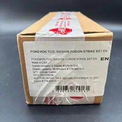 Pokemon TCG SWSH08 Fusion Strike 1st Print Booster Box Case Sealed - Image 1