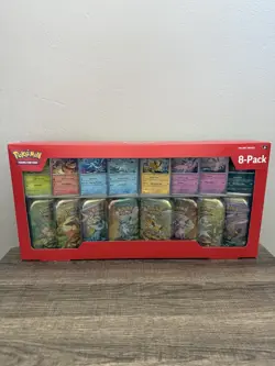 Pokemon TCG: Prismatic Evolutions 8-Pack Mini-Tin Set |Costco| Sealed - Image 1