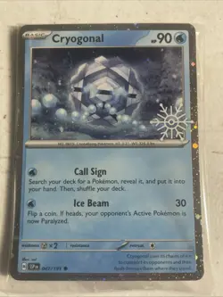 Cryogonal 047/191 Pokemon Holiday Calendar 2025 Festive Stamp Snowflake Sealed - Image 1