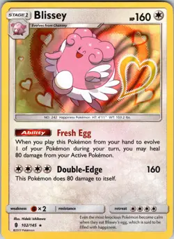 Blissey 102/145 SM - Guardians Rising Pokemon TCG LP Holo - Image 1