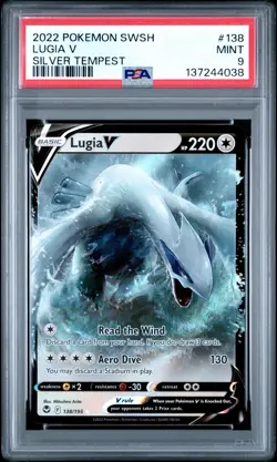 4038 Lugia V 2022 Pokemon Sword & Shield Silver Tempest #138 PSA 9 - Image 1