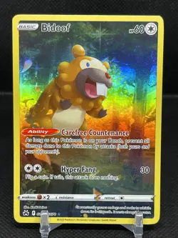 Pokemon TCG Bidoof Crown Zenith: Galarian Gallery GG29/GG70 Holo Holo Rare - Image 1