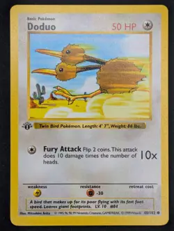 LP- 1st Edition Doduo 048/102 Pokemon Base Set (Shadowless) - Image 2