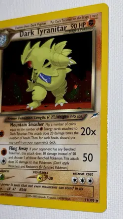 Dark Tyranitar 11/105 Neo Destiny Holo Rare Unlimited Pokemon TCG VLP Condition - Image 4