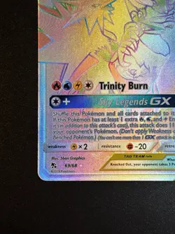 Pokemon Moltres & Zapdos & Articuno GX 69/68 Hidden Fates Rainbow Tag Team NM+ - Image 5