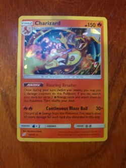 Pokemon TCG Charizard Holo Sun & Moon Team Up 14/181 Cracked Ice Holo - Image 1