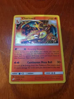 Pokemon TCG Charizard Holo Sun & Moon Team Up 14/181 Cracked Ice Holo - Image 3