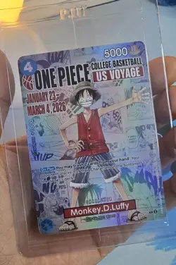 Monkey.D.Luffy College Basketball Promo P-055 One Piece Promo- Sealed- In Hand - Image 3