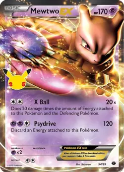 Mewtwo EX - 54/99 - Pokemon Celebrations Classic Collection Ultra Rare Card NM - Image 1