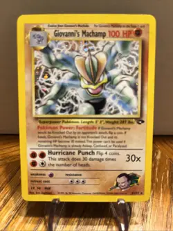 Giovanni's Machamp 6/132 Gym Challenge Holo Pokemon Card Rare 🔥 - Image 1
