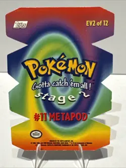 2000 TOPPS Pokemon #11 Metapod Stage 2 Die Cut Embossed card EV2 of 12 - Image 2