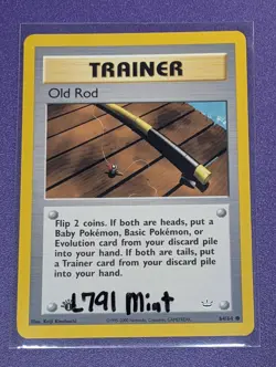 Old Rod 64/64 1st Edition Mint Neo Revelation Common Trainer Card Pokemon TCG - Image 1