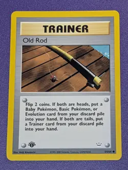 Old Rod 64/64 1st Edition Mint Neo Revelation Common Trainer Card Pokemon TCG - Image 2