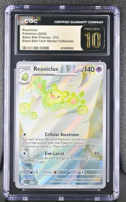 CGC Pristine 10 Reuniclus Black Star Promo 212 Pokemon TCG Card Black Bolt - Image 1