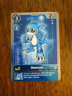 Veemon EX1-013 Classic Collection (Rare Holo) Digimon Card. - Image 1