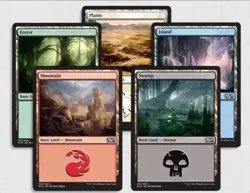 50 Basic Lands/land MTG magic the gathering lot 10 of each mana deck building - Image 1
