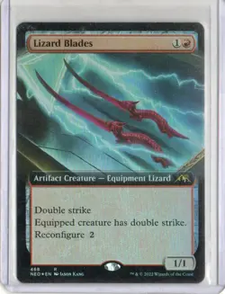 MTG KAMIGAWA NEON DYNASTY LIZARD BLADES EXTENDED ART RARE FOIL - Image 1