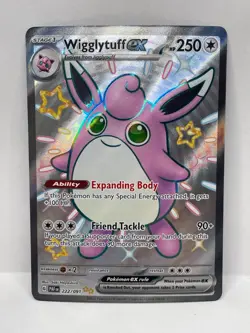 Wigglytuff ex Shiny Ultra Rare Pokemon TCG Paldean Fates 222/091 - Image 1